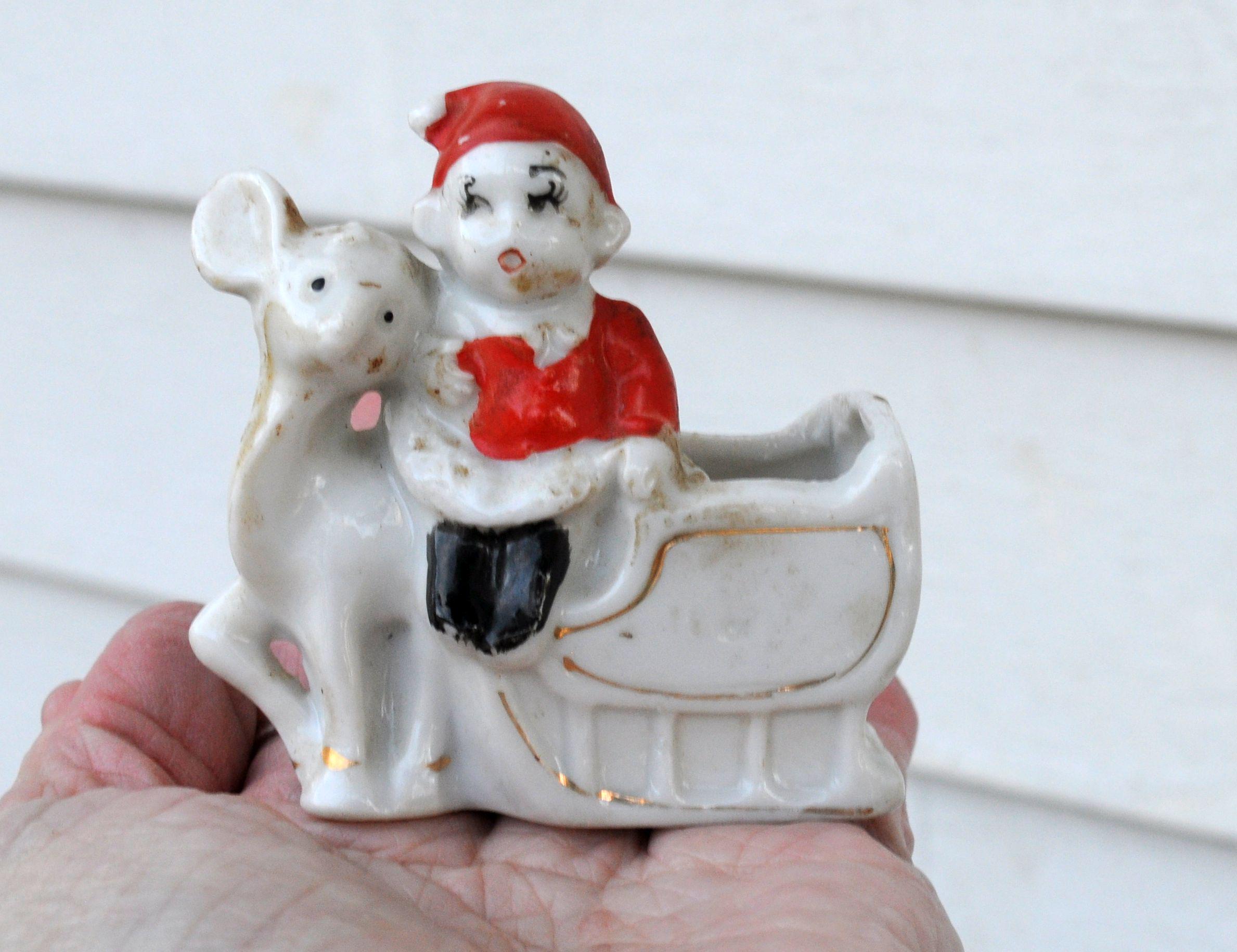 Japan Ceramic Sleigh and Reindeer - Etsy Japan Ceramic Sleigh and Reindeer - Etsy