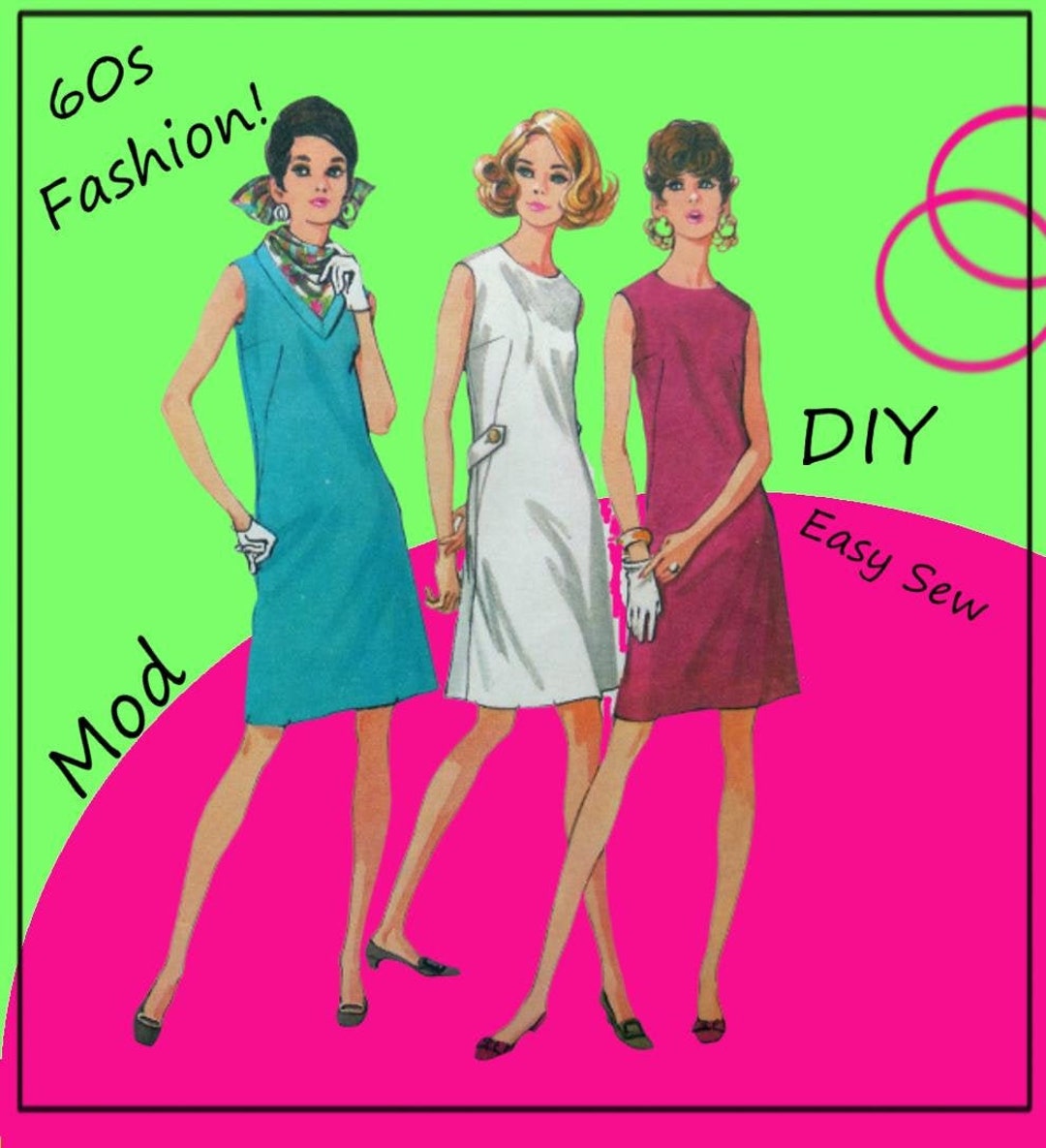 Mccall's 9308 Cute A-line Dress and Scarf Mod 1960s - Etsy