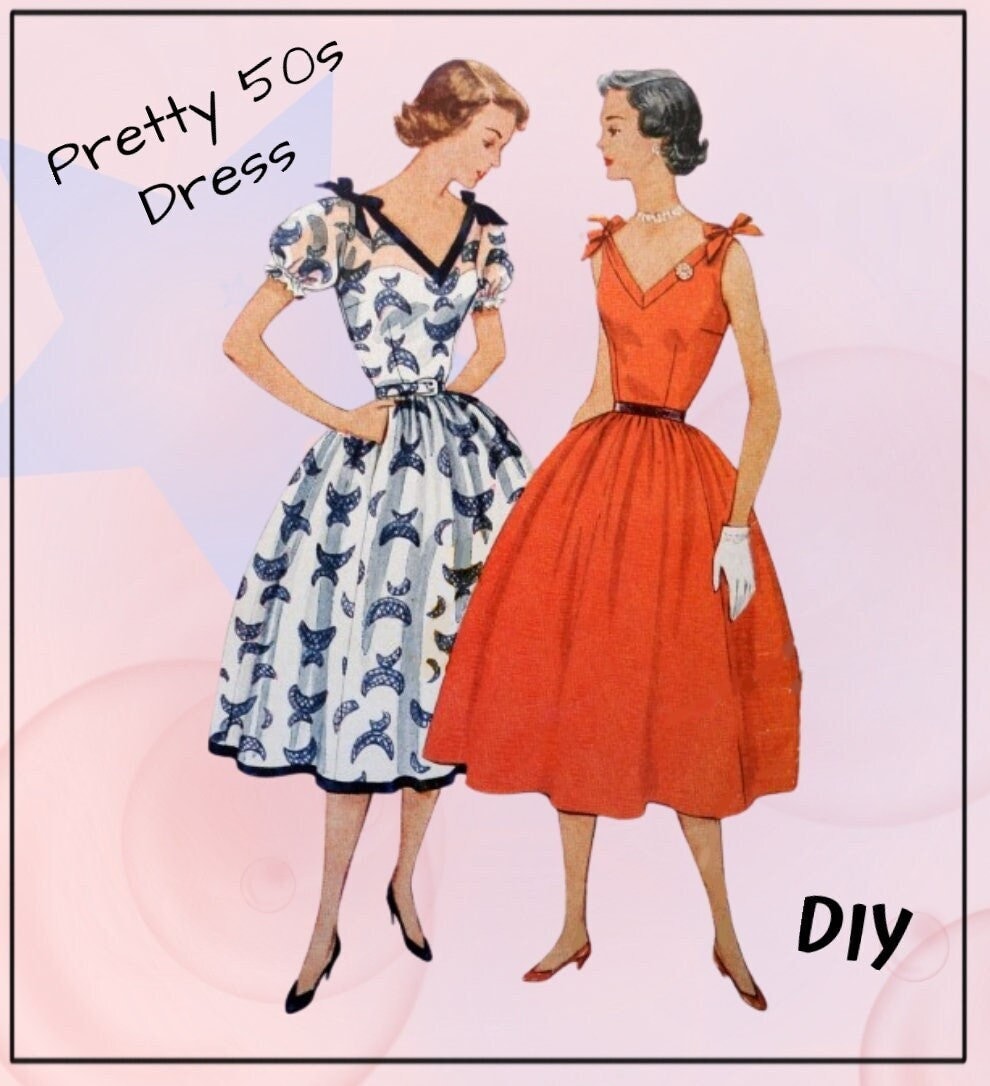 50's style dresses Butterick Retro 5556 Pattern Review -A Blue Silk 1950s Dress and by the late 50s 50s Style Dresses Austin Texas