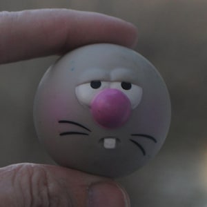 Vintage 1980s Nerfuls HEAD ONLY - Stewie Rabbit / Bunny - Parker Brothers - Action Figure Dolls - Funny Retro Toy Cute Ball