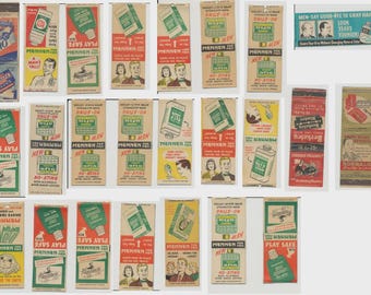 Vintage MENS GROOMING Matchbooks - Kitschy Ephemera for Junk Journal, Collage, Collecting