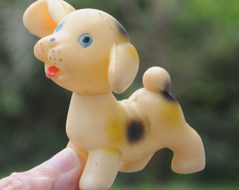 Vintage 1950s / 1960s Dog Squeaky Toys / Nursery Decoration - Made in Japan - Still Squeaks -Cute / Kawaii - Big Eyes - Puppy