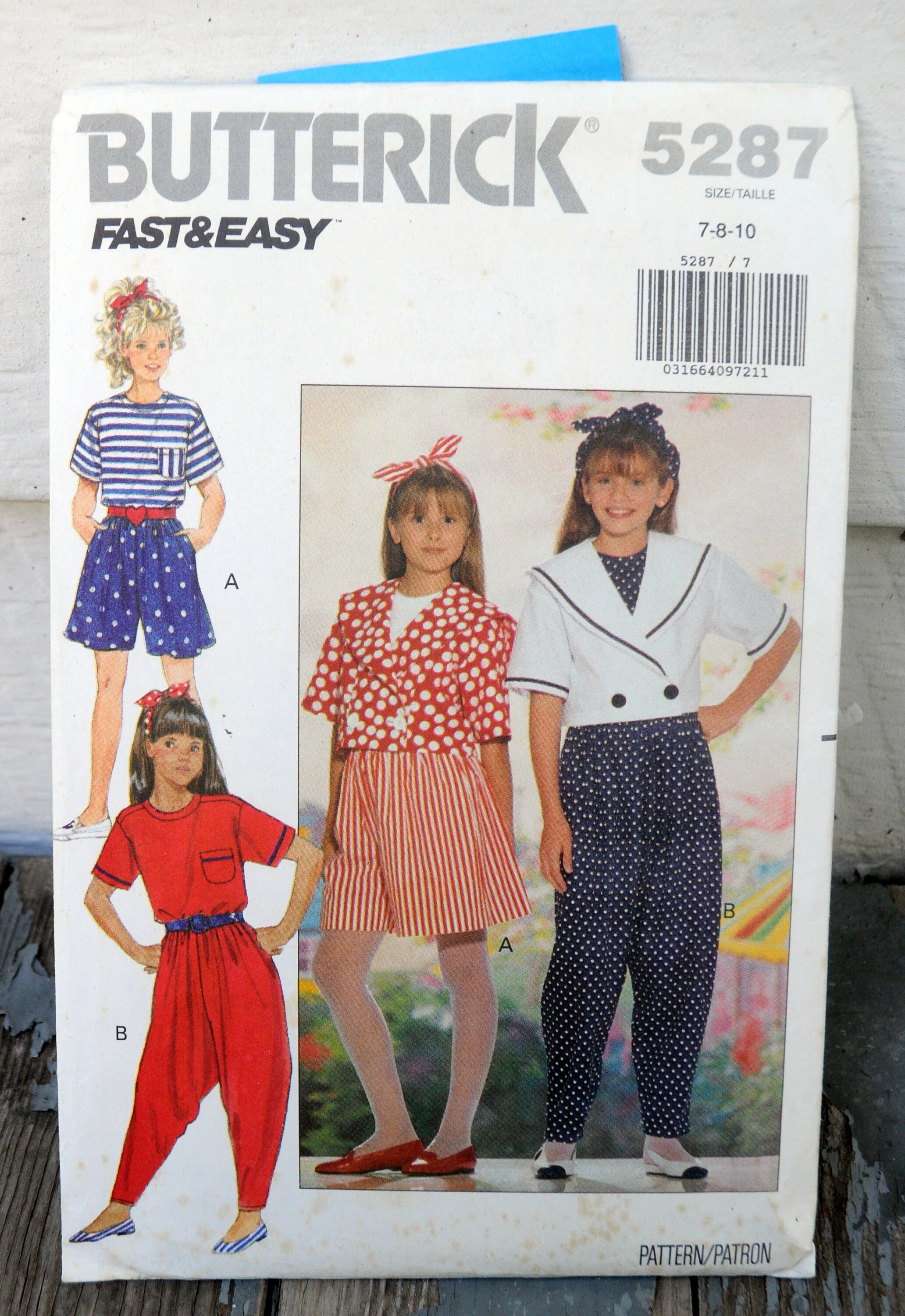 Butterick 5287 - Vintage 1990s Girls' / Tweens' Harem Pants