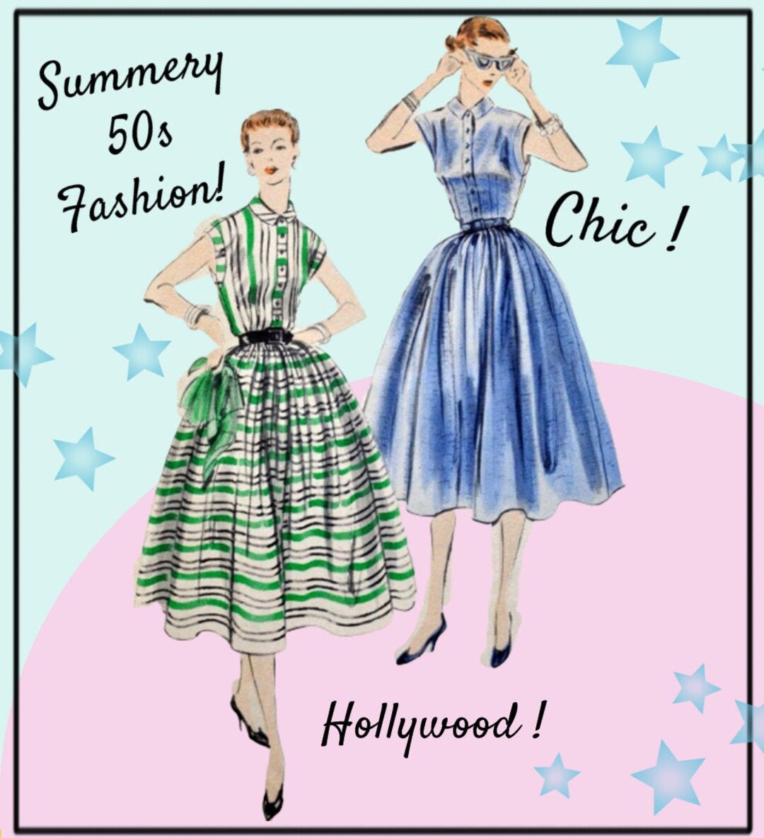 Vogue 7689 Gorgeous Early 1950s Rockabilly Sundress Full - Etsy