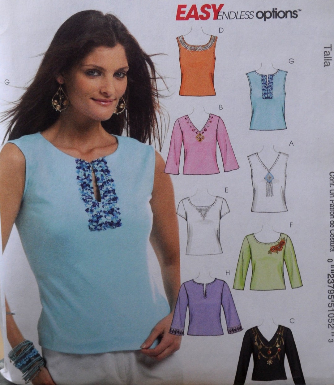 Mccall's 5105 - DIY Easy Sew Blouses & Tops - Shirts - All Varieties ...