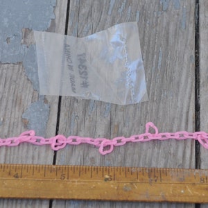 1980s Bell Charm Chain Bracelet  - Tiny PINK Chain ONLY - Kitsch - Jewelry Necklace -  Kawaii Retro 80s Decora - 80s Fashion, Plastic Chain