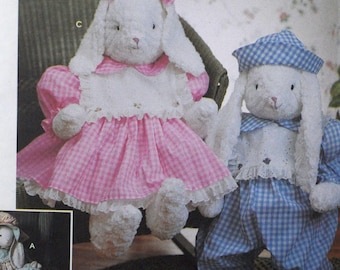 Simplicity 8646  - DIY Cute Country Bunny Rabbit Dolls w/ Clothes - Shabby Chic, Kawaii, Soft Sculpture - Decoration - UNCUT