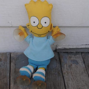 Vintage 1990s Dan-Dee International BART SIMPSON Saugnapf Plüsch - 10 &quot;- Cartoon - Die Gibsons - 1990 - Autofensterhänger