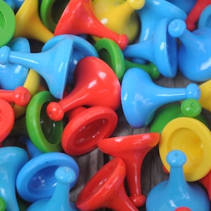 HUGE LOT of Colorful Plastic Game Pieces - Replacements, Altered Art, Collage, Assemblage - Pawns / Pegs / Tokens / Pieces