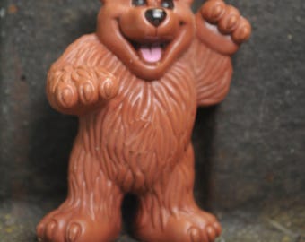 Vintage Lincoln Logs Grizzly Bear / Brown Bear PVC Figurine - Frontier Lookout  - Vintage 1990s - Cake Topper - Miniature Figure