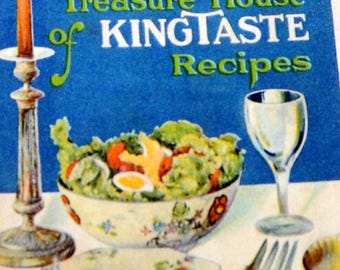 Vintage 1920s Mayonnaise Cookbook - "The Book of Salads:  A Treasure House of KingTaste Recipes" - Recipes, Salads & Aspics, Etc. - RARE