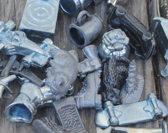 Odd & Random Monopoly Metal Pieces - Replacements, Altered Art, Collage, Assemblage - Pewter - Target, Sports, Coffee, Etc.