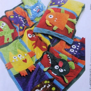 McCall's 6411 - Adorable Monster-Themed Quilt and Pillow - Kids' Room, DIY Gift Idea, Christmas / Xmas - Cute/Kawaii - Adorable - UNCUT