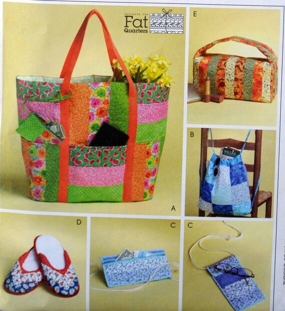 Mccall's 4401 Easy Sew Items Made From FAT QUARTERS Tote Bag