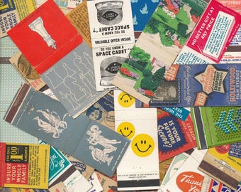Vintage Interesting Random Illustrated Matchbooks - Junk Journal, Collage, Collecting