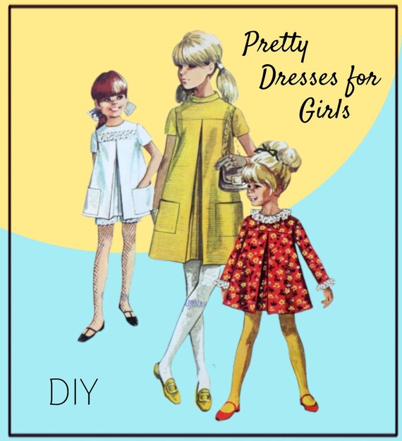 Simplicity 7369 - Girls' Mini-dress - DIY Mod 1960s - Empire Waist, Front  Pleat, Bloomers - Long or Short Sleeves, Easter Dress - Size 8 - Etsy
