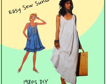 Simplicity 8681 - Easy Sew Sundess / Tent Dress - Beach / Cruise / Summer - Size Sm - UNCUT