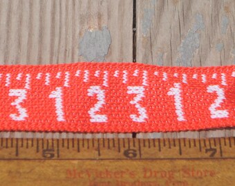 Cute Children's 1 2 3 Trim - Red & White - "Ruler" - Counting, Numbers  - 1.0" Wide - 4 Yards - Math, Mathematics - Jacquard Woven Trim