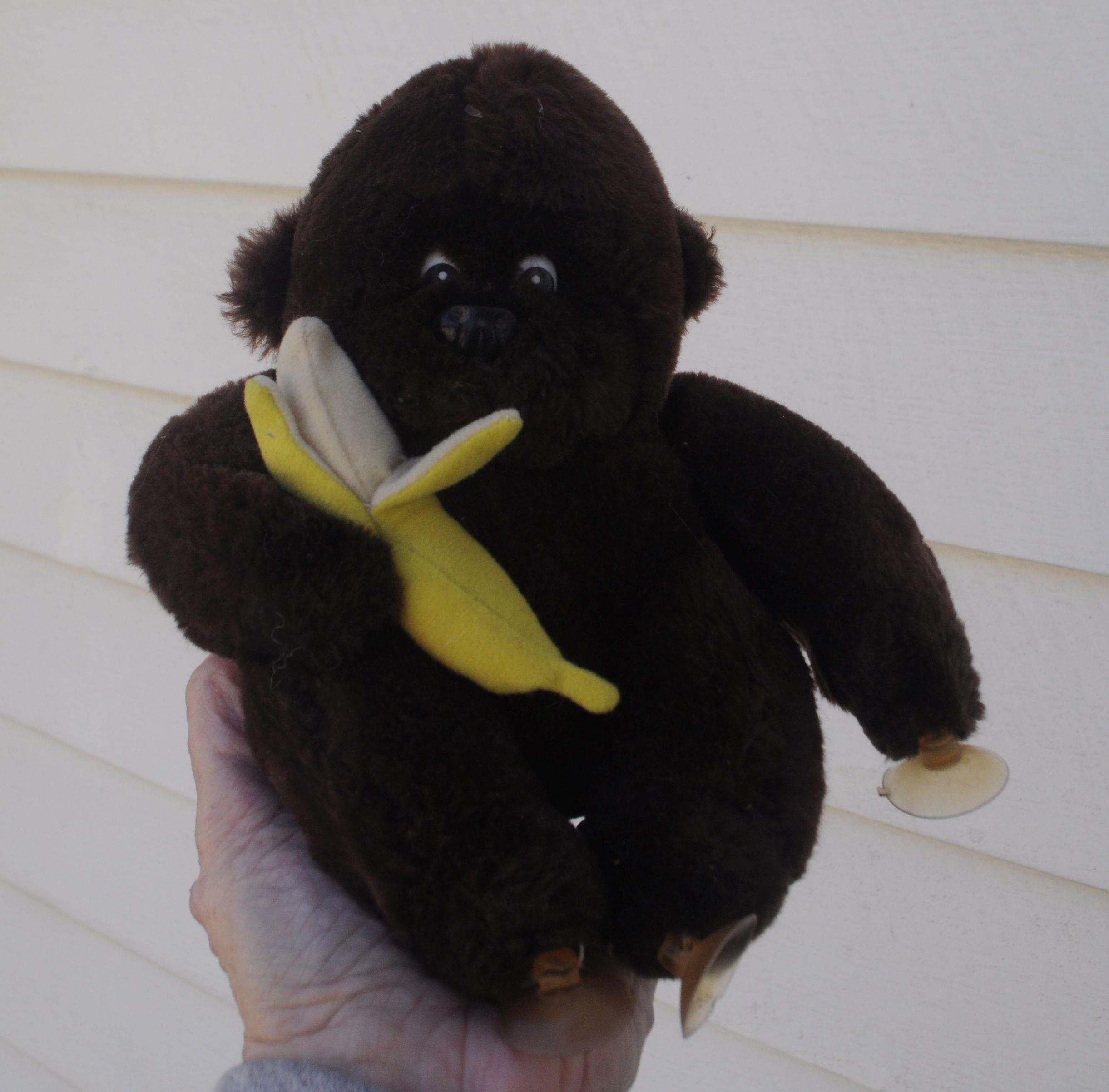 Vintage 1980s PRESTIGE Toy Co. Gorilla Suction Cup Plush - 7.0