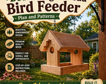 Gingerbread Bird Feeder DIY Woodworking Plan – Beginner Friendly (PDF Download)