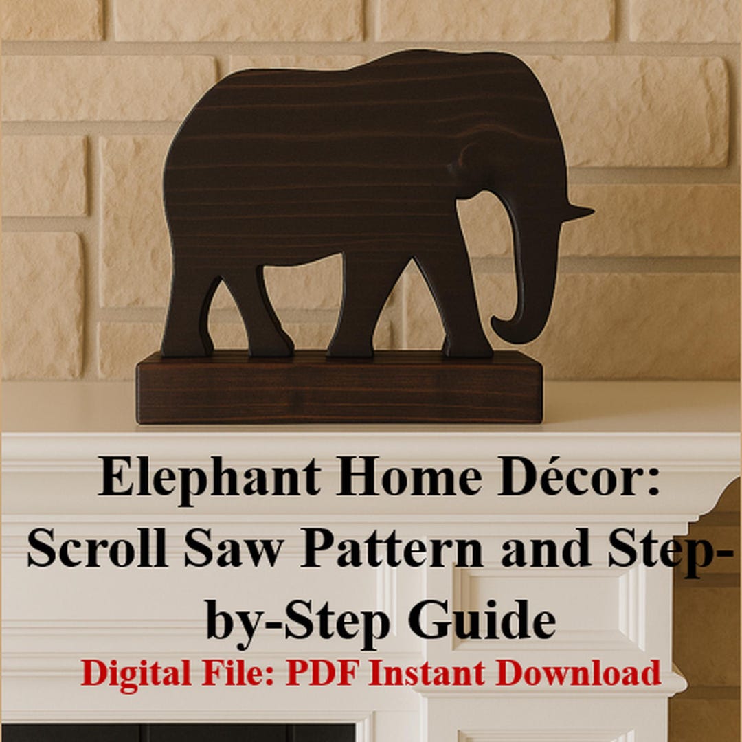 Elephant Scroll Saw Pattern for DIY Home Decor - Get Crafty Today! DIY ...