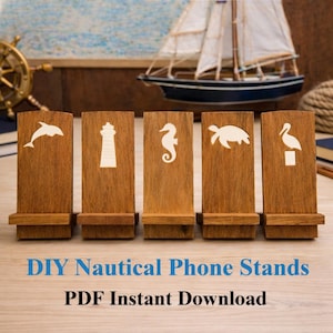 Nautical Phone Stand Collection-DIY Guide and Patterns, Instant Download, Woodworking Plans