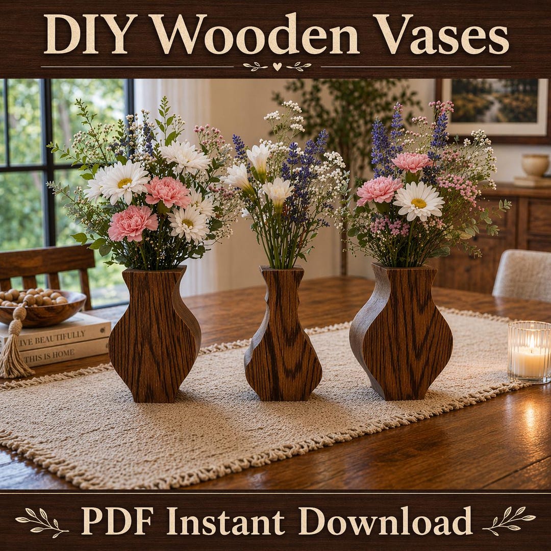 Vase Guide DIY Wooden Flower Vases: 5 Vases-10 Patterns Plus a Step-by-step ...