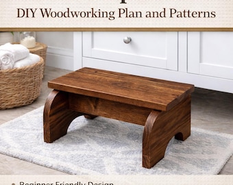 Plano y patrones de taburete para niños (DIY) - Descarga instantánea en PDF, planos de carpintería DIY