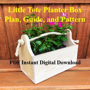 Cedar Tote Planter Box: DIY Woodworking Plans & Pattern-Outdoor Garden, PDF Instant Download, Woodworking Plans, Scroll Saw Pattern