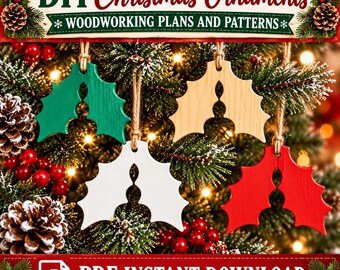 Holly Leaf Christmas Ornament Plans – Scroll Saw Woodworking Guide (PDF Download)