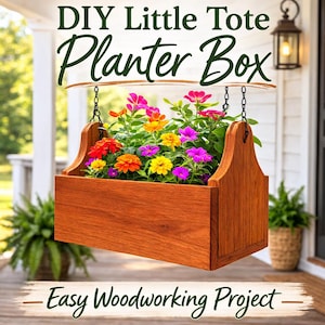 Rustic Cedar DIY Hanging Planter Box, Instant PDF Guide and Pattern, Woodworking Plans, Scroll Saw Pattern, Woodworking Projects