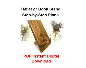 DIY Tablet Stand Plan-Instant Download-PDF Digital Download, Build Your Own Book Holder, Tablet Stand, or Easel