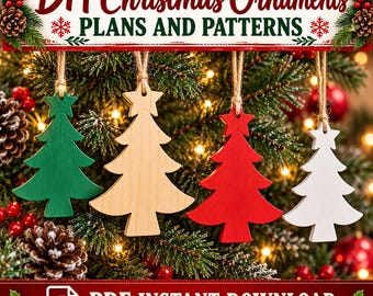 DIY Wooden Christmas Ornament Plans, Scroll Saw Pattern, Star Tree (PDF Download)
