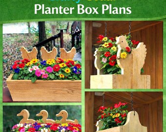 Cedar Planter Box DIY Woodworking Plans, Chicken & Duck Designs (PDF Download)