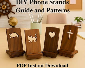 Creatieve telefoonstandaard Fun Pack: doe-het-zelfgids en patronen, direct downloaden, houtbewerkingsplannen