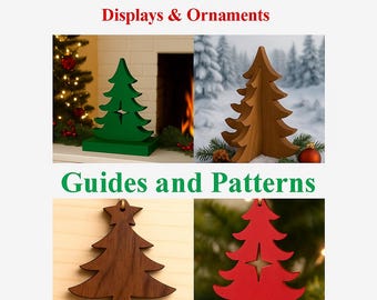 DIY-julpaket - julgranar, dekorationer och julgransprydnader: 3 PDF-filer, direktnedladdning av ritningar, mönster och guider genom processen