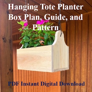 Rustic Cedar DIY Hanging Planter Box, Instant PDF Guide and Pattern, Woodworking Plans, Scroll Saw Pattern, Woodworking Projects