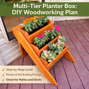 Blumenkasten / Blumenkasten Holzbearbeitungsplan: Schritt-für-Schritt DIY-Anleitung (Digitaler Download)