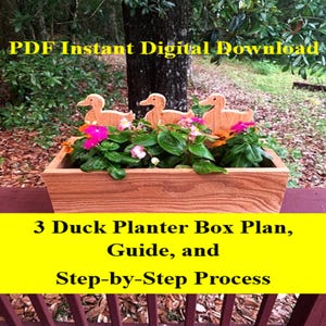 DIY 3 Duck Planter Box, Cedar Planter Box, Woodworking Plans, Scroll Saw Project, DIY Woodworking, Digital Download, PDF Digital File