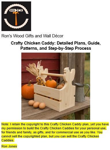 Crafty Chicken Caddy DIY Plans and Guide-pdf Download, Woodworking ...