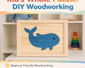 Patrón de madera para rompecabezas de ballena para niños: Proyecto de bricolaje con sierra de calar (Descarga en PDF)