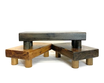 Wood Pedestal-Elevate Your Decor-Rustic Wooden Riser-Display Stand-Farmhouse Riser-Country Decor-Handmade Riser-Wood Riser-Kitchen Decor