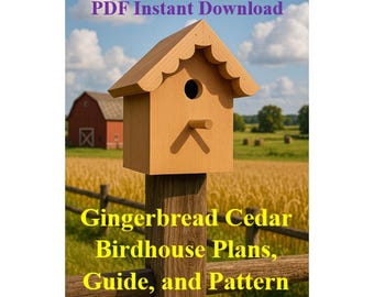 DIY Gingerbread Birdhouse Plans & Pattern-PDF Instant Download for Beginner Woodworking-Basic Woodworking-Fun Woodworking, Step by Step Plan