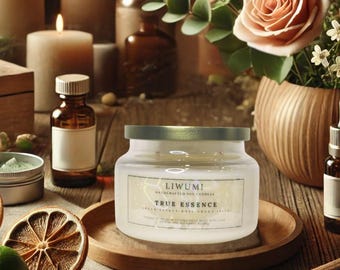 True Essence Luxury Handcrafted Pure Soy Candles | 2-Wick | Non-Toxic, Phthalate-Free, Dye-Free | Essential for Self-Care & Relaxation