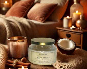 Silky Dreams Luxury Handcrafted Pure Soy Candles | 2-Wick | Non-Toxic, Phthalate-Free, Dye-Free | Essential for Self-Care & Relaxation