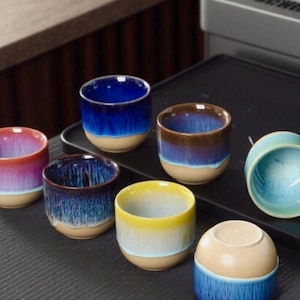 Taza para café Taza para té Taza para matcha Juego de taza estética Taza de cerámica Amante del café Amante del matcha Barista Juego de café de estilo japonés Tazas