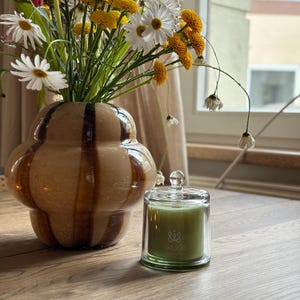 Vela de cera de soja artesanal con mecha de madera, aroma a vainilla, ecológica, regalo de decoración para el hogar para ella, 8 oz WUGS