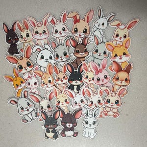 Bunny Stickers/Adorable Bunnies Sticker Pack - 30 Stickers