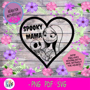 Mamá espeluznante, bebé Sally/Skellington, descarga digital, Día de la Madre, Halloween, SVG