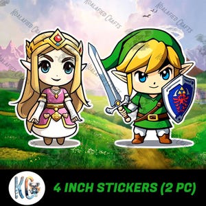 Zelda und Link 2 STÜCK - 4-Zoll-Aufkleber